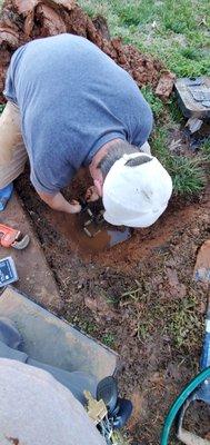 Fixing the water line at the meter