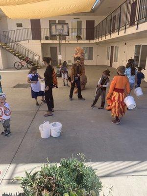 Kiddos from the church on Halloween 2020, masked up and preparing to go pick up trash in the neighborhood!