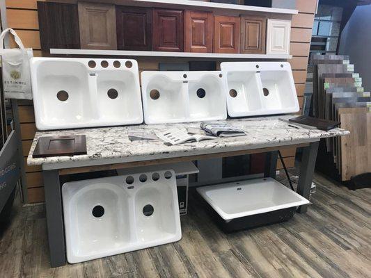 Lu Granite is selling cast iron sinks...5 different styles, prices starting at $249