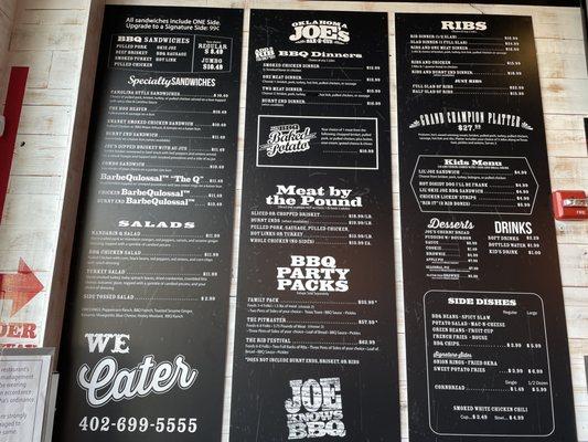 Menu board