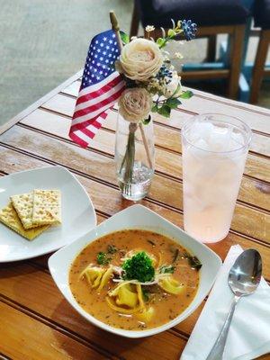 Five-Cheese Tortellini Sausage Soup & Lavender Lemonade... Mmmmmm!