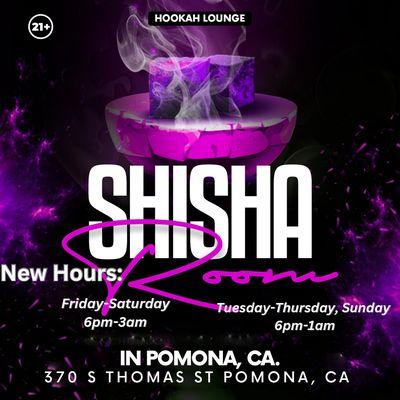 Shisha room hours