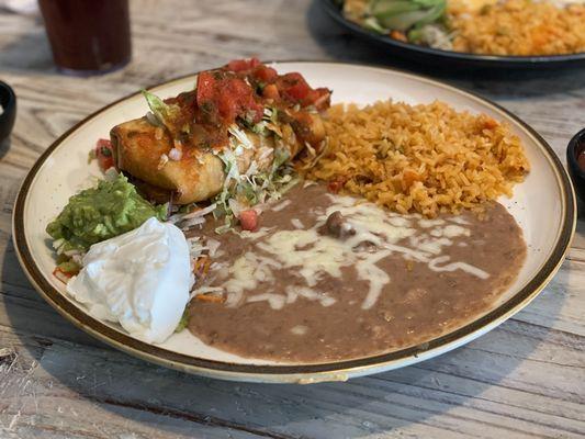 Ground beef chimichanga