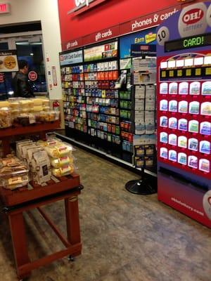 Wall 'o gift cards. Convenient and you get bonus fuel perks for buying them!