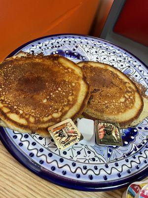 Pancakes !  large portions on very beautiful plates