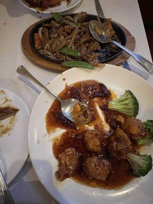 Mongolian beef and chicken