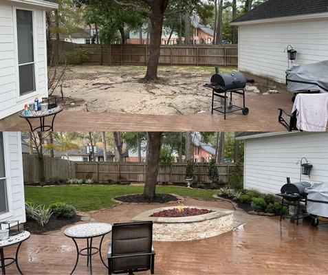 Landscape before and after photo