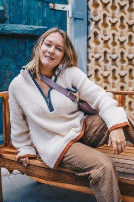 It doesn't much more cozy than a sherpa quarter zip!