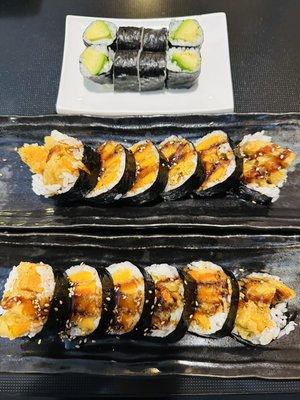 Sweet potato roll & avocado roll