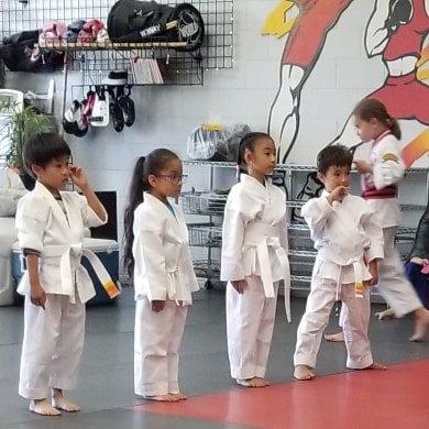 White Dragons karate class.