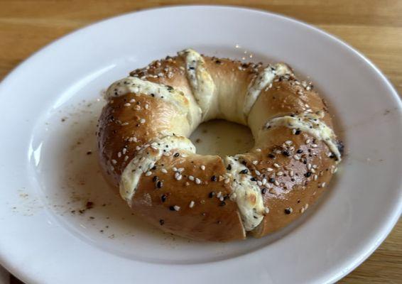 Everything bagel and herbed goat cheese