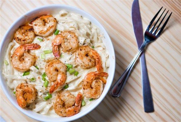 CAJUN SHRIMP ALFREDO.