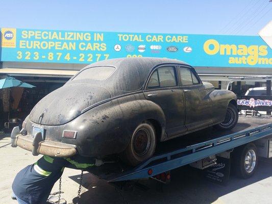 Sarkis sure was happy to see Godzilla go! Super "Packard Authorized" service repairs at Omag's!