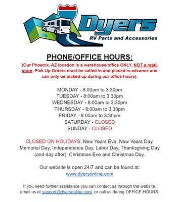 PHOENIX, AZ OFFICE HOURS (CALL AHEAD)