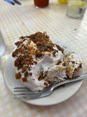 Butterfinger dream pie - so yummy!!  Save room for dessert