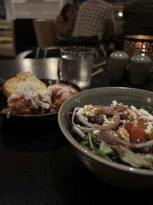 Meatballs & Pacci Salad