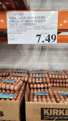 Just a buck more for organic eggs vs the white eggs