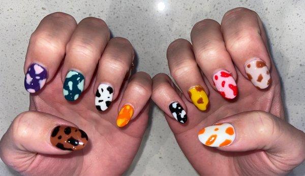 Cow print nails