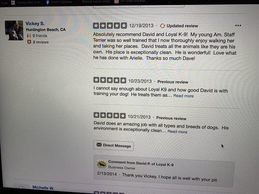 5 Star that Yelp removed posted by a client.