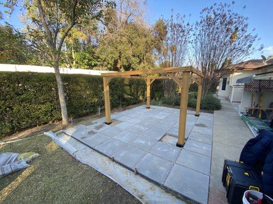 Pavers installation and Pergola