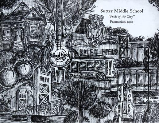 Sutter Graduation Booklet - drawn by Skyler Brown (class of 2007)