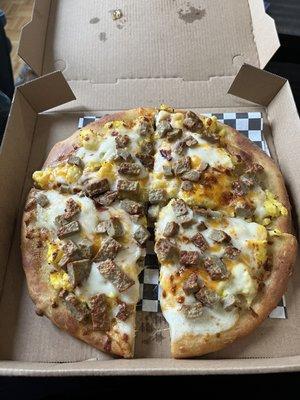 Breakfast Pizza with Meat