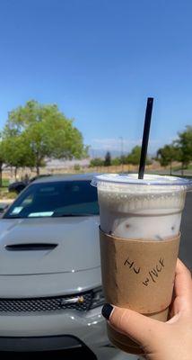 Iced coffee with vanilla cream foam