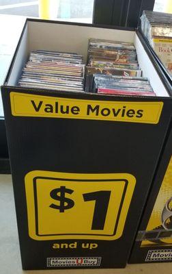 If you have a DVD player, there are $1 movies in stock