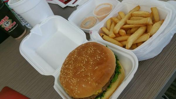 1/3lb cheeseburger and fries combo