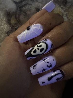 Ghost Face Nails