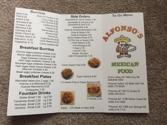 To-go menu