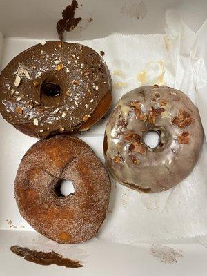 The doughnuts we bought today that were $1 a doughnut. A good deal!!! It was ONE DOLLAR THURSDAY FOR DOUGHNUTS.