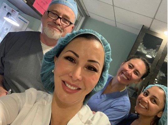 The Barbarino Surgical Arts team is prepping for lipo, neck lifts, brow lifts and eyelid surgeries. Followed by a chemical peel.