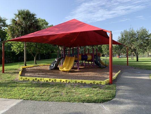 Kid playground in the furthest south part of the park, behind the aquatic center