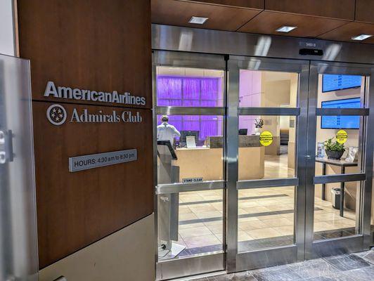 American Airlines Admirals Club located in Terminal 2, Concourse C, upper level. Take elevator up.