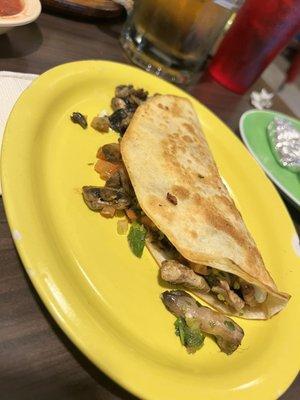 Mushroom quesadilla