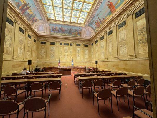 Inside the "Hearing Room," one of the main rooms inside the Capitol building