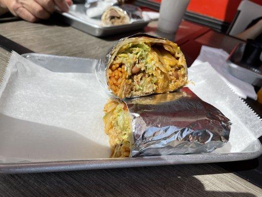 California burrito with added lettuce and grilled onions. Real good!