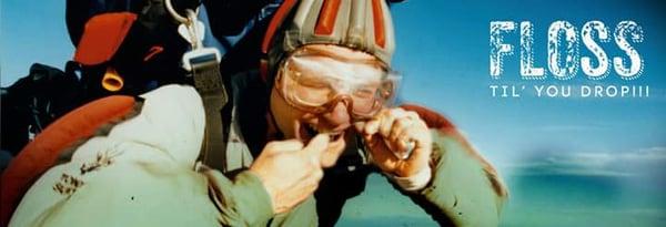 Dr. Reidhead flosses while skydiving. He is one cool dude!