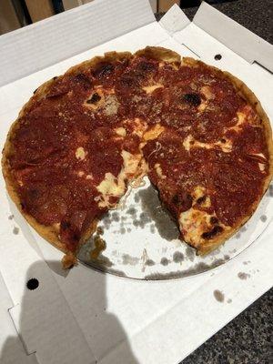 Deep dish pepperoni