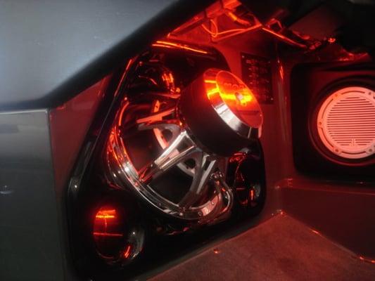 Custom red lighting.