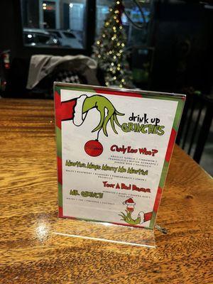 Seasonal cocktails- watch out for the Grinch!!