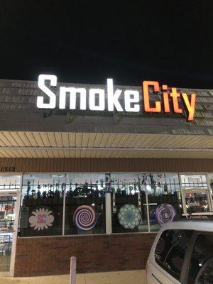 Smoke City entrance. Enter on the left Pull don't push.