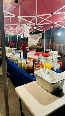 Aguas frescas and toppings