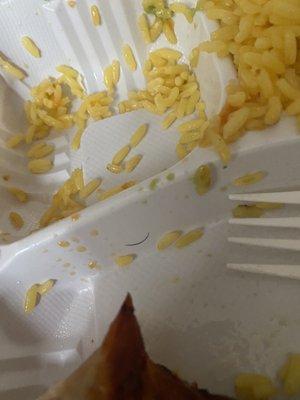 Someone's raggedy ass eyelash landed on my food