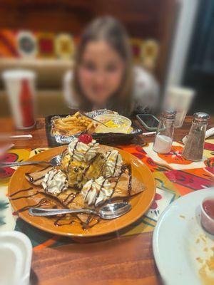 Fried ice cream. This will feed at least 4 people! Very good