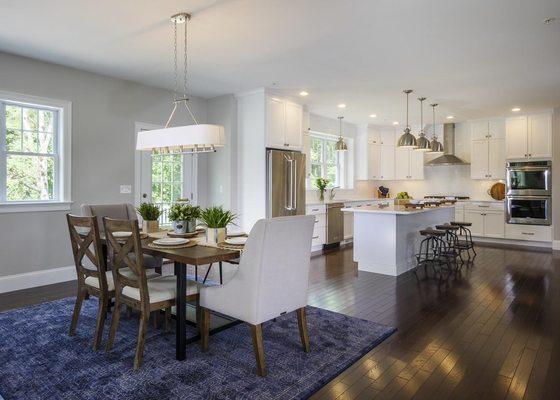 Open concept Kitchen made with Natural Quartz countertops