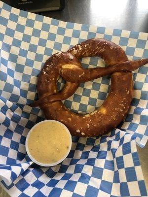 Soft Pretzel with Jalapeño Beer Cheese!