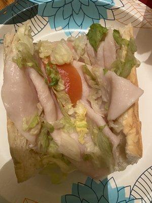 A poorly made turkey grinder