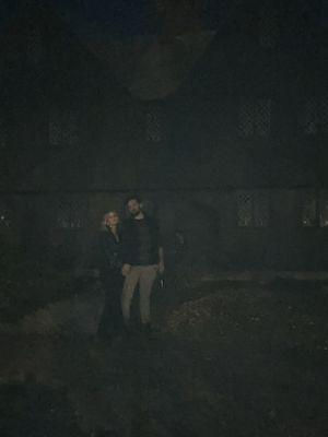 Photo of John Ward house at night! Is that a ghost in the back